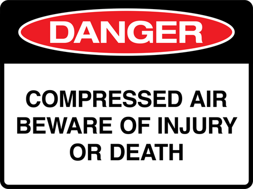 Ultramax CAS007 - Danger - Compressed Air beware of serious injury or death (Metal Sign) | CAS007