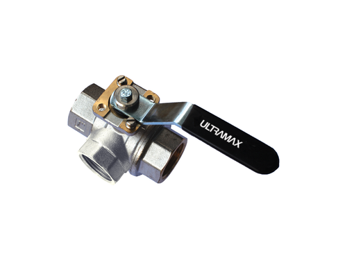 3-Way Brass Ball Valve (PN10) ISO 5211 Direct Mounting - L Port | BV3WL80