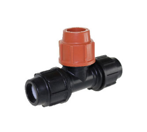 UltraAir Metric Compression 90 Degree Tee Connector - Poly to Copper 25 x 15