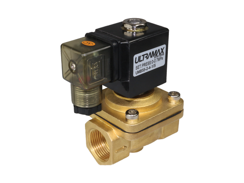 Direct Acting Solenoid Valve Brass Body - Normally Closed (N.C) - Silicon - 12V DC | UMB55-4-8-7/S