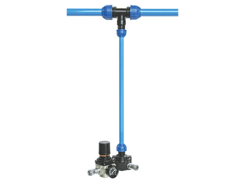 Drop Leg Kit - Double Outlet with Quick Coupler & Regulator (KI) 25-20mm Double Outlet with Regulator | ALDLKI2520