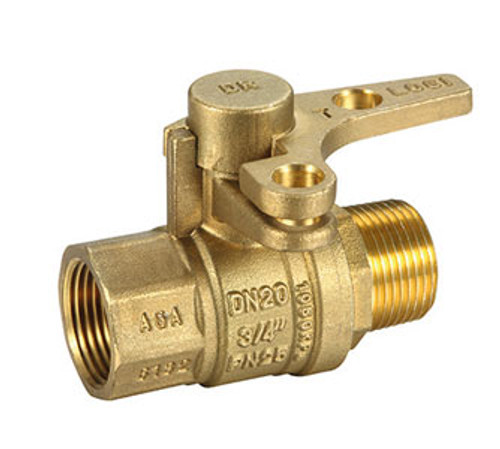 Ball Valve  AGA / Watermark Dual Approved with Brass BRH lockable handle - 1/2"