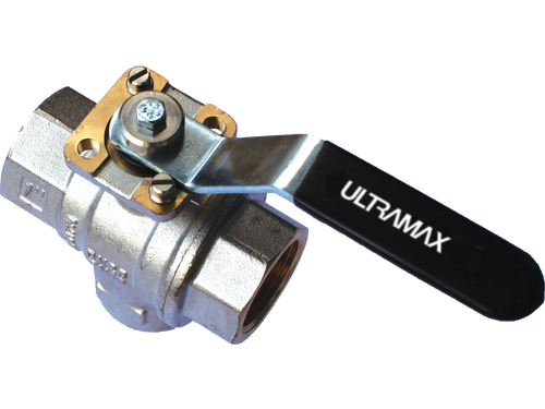 Ultramax 3-Way Brass Ball Valve (PN10) ISO 5211 Direct Mounting - T Port | BV3WT50