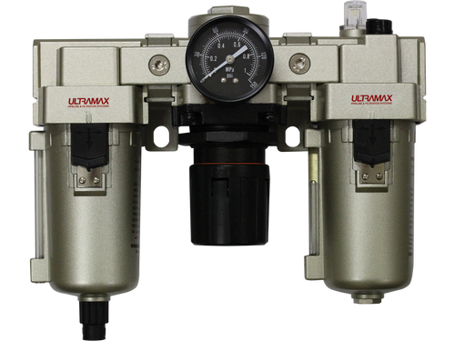Ultramax Filter + Regulator + Lubricator Combo Standard Series, Overnight Drain | HNEC3000-02M-SL