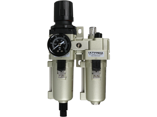 Ultramax Filter-Regulator + Lubricator Combo Standard Series, Overnight Drain | HNEC4010-04M-SL