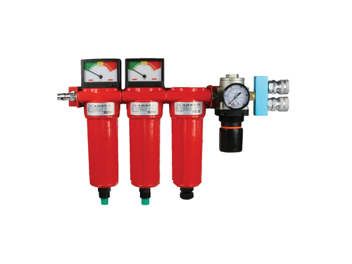 Breathing Air Filters Preassembled 3 - 4 People (No Stand) 1 micron pre-filter, 0.01 micron filter, activated carbon filter, pressure regulator, pressure gauge, distribution manifold | BA40XYA-RGM