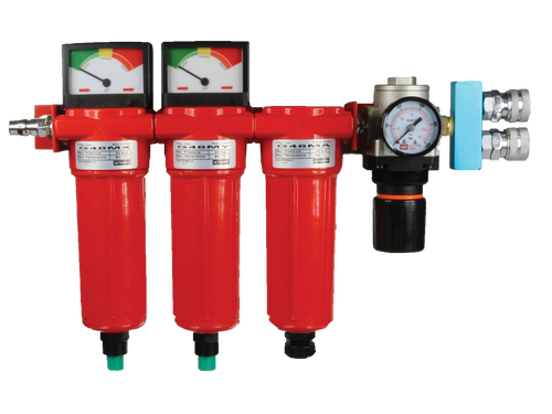 Ultramax Breathing Air Filters Preassembled 3 - 4 People (No Stand) 1 micron pre-filter, 0.01 micron filter, activated carbon filter, pressure regulator, pressure gauge, distribution manifold | BA40XYA-RGM