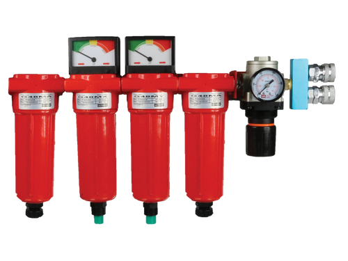 Ultramax Breathing Air Filters Preassembled 5 - 6 People (No Stand) Water Separator, 1 micron pre-filter, 0.01 micron filter, activated carbon filter, pressure regulator, pressure gauge, distribution manifold | BA100WXYA-RGM