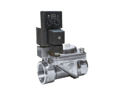 1 1/2" 24V DC Timed Electronic Condensate Drain Valve - 304 Stainless Steel, Analogue Timer | DVE-24VD-112SS