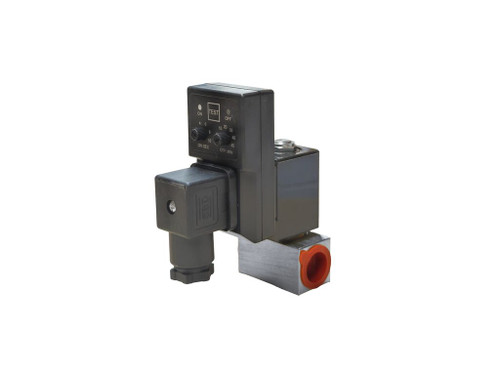 1/2" 12V DC Timed Electronic Condensate Drain Valve - 304 Stainless Steel, Analogue Timer | DVE-12VD-12SS