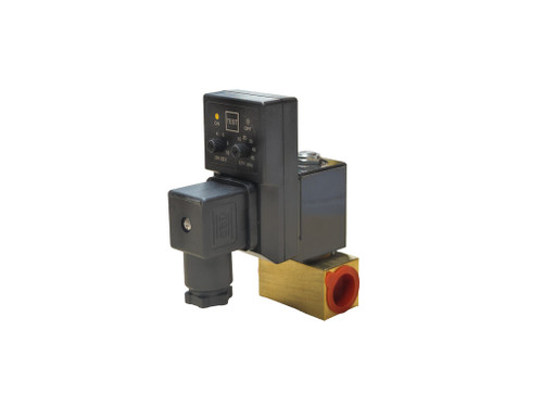 1/2" 110V AC High Pressure Electronic Condensate Drain Valve - Brass 40 Bar, Analogue Timer | DVE-110V-40B-12LB
