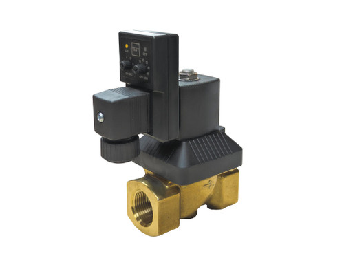 1 1/4" 110V AC High Pressure Electronic Condensate Drain Valve - Brass 40 Bar, Analogue Timer | DVE-110V-40B-114