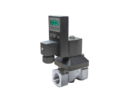 1 1/4" 110V AC Timed Electronic Condensate Drain Valve - 304 Stainless Steel, Digital Timer | DVE-110V-114SS-DIG