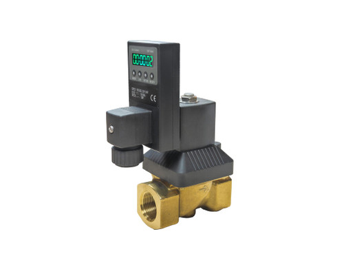 1 1/4" 110V AC High Pressure Electronic Condensate Drain Valve - Brass 40 Bar, Digital Timer | DVE-110V-40B-114-DIG