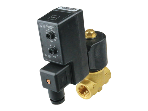 1" 415V AC Timed Electronic Condensate Drain Valve - Brass NPT, Analogue Timer | DVE-415V-10-NPT