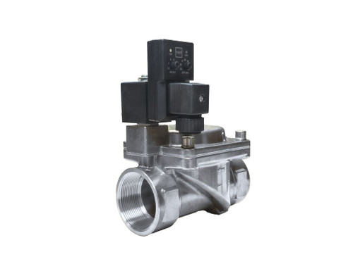 2" 110V AC Timed Electronic Condensate Drain Valve - 304 Stainless Steel NPT, Analogue Timer | DVE-110V-20SS-NPT