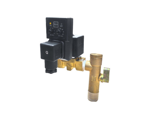1/2" 230V AC Combo Solenoid Drain Valve with Filter Ball Valve NPT, Analogue Timer | DVEC-230V-11MM-12-NPT