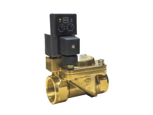 1 1/2" 110V AC High Pressure Electronic Condensate Drain Valve - Brass 40 Bar NPT, Analogue Timer | DVE-110V-40B-112-NPT