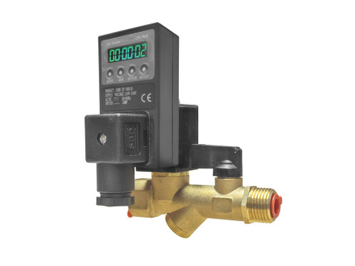 1/2" 230V AC Combo Solenoid Drain Valve with Filter Ball Valve NPT, Digital Timer | DVE-230V-VA-12-NPT-DIG