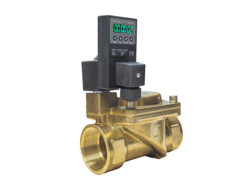 2" 110V AC High Pressure Electronic Condensate Drain Valve - Brass 40 Bar NPT, Digital Timer | DVE-110V-40B-20-NPT-DIG