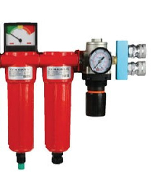 Breathing Air Filters Preassembled 5 - 6 People (No Stand) 0.01 micron filter, activated carbon filter, pressure regulator, pressure gauge, distribution manifold