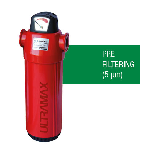 G Series - Red Aluminium Range - PRE FILTERING (5 um) 3", 2220 / 1307