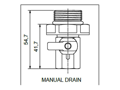 3/4" x 1/4" Drain Adaptor with Ball Valve - Nylon | DA-ADVSE16-NYLON08
