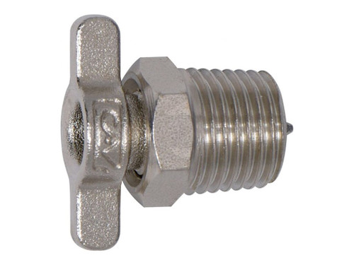3/4" x 3/8" Drain Adaptor with Ball Valve - Aluminium | DA-ADVSE16-ALU10