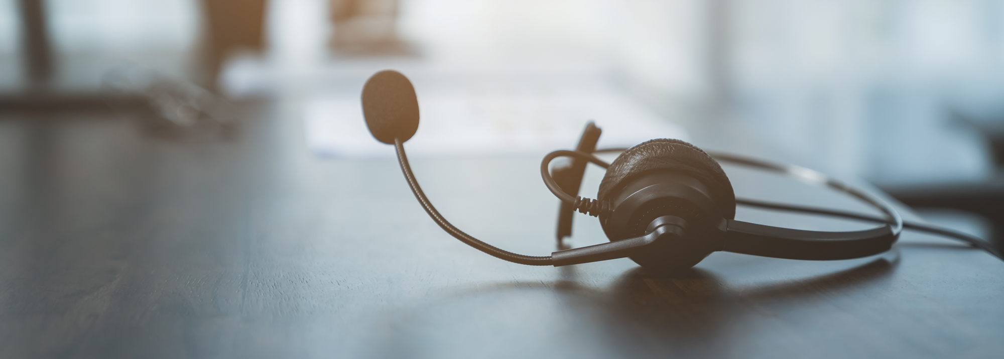 Picture of a headset representing customer support.