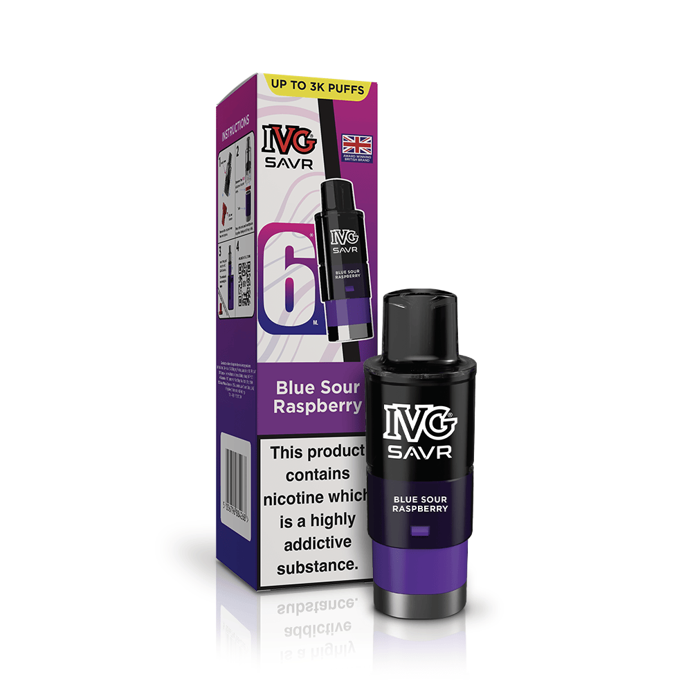 IVG SAVR Blue Sour Raspberry Refill Pod Vaporizers & Electronic Cigarettes IVG