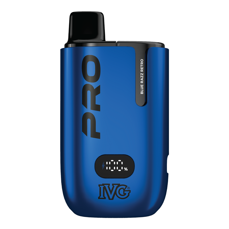 IVG PRO Blue Razz Retro Device Close Up