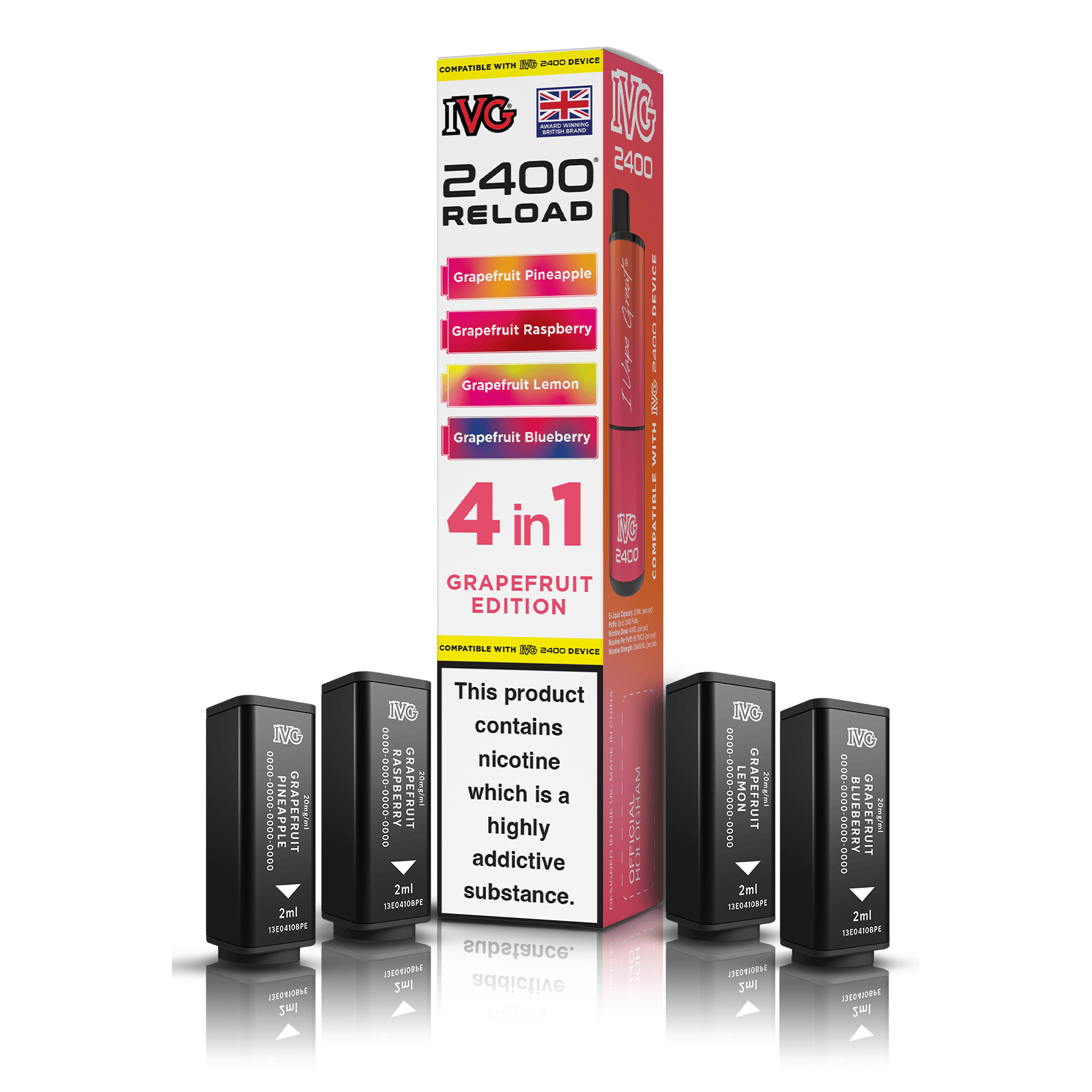 IVG 2400 Reload 4-in-1 Grapefruit Edition Pods Vaporizers & Electronic Cigarettes IVG