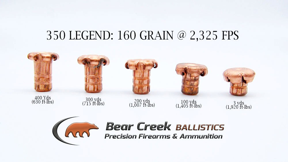 Custom 350 Legend Ammo 160 Grain | Bear Creek Ballistics