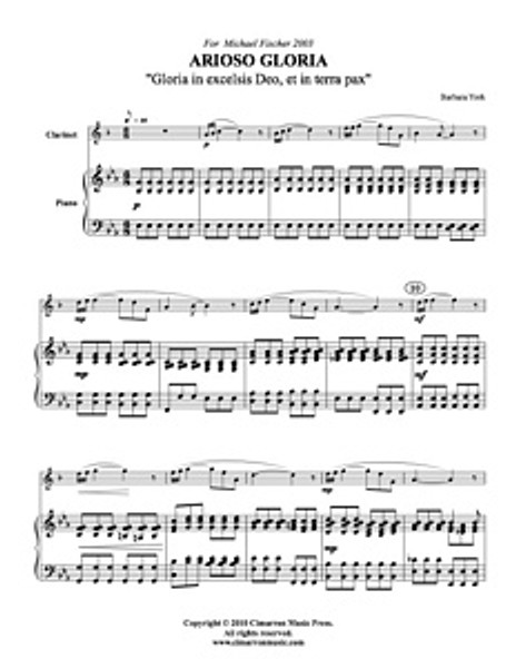 Arioso Gloria (Clarinet Solo) (Download)