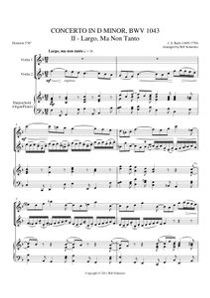 LARGO FROM DOUBLE CONCERTO, BWV 1043 (violin duet) (download)