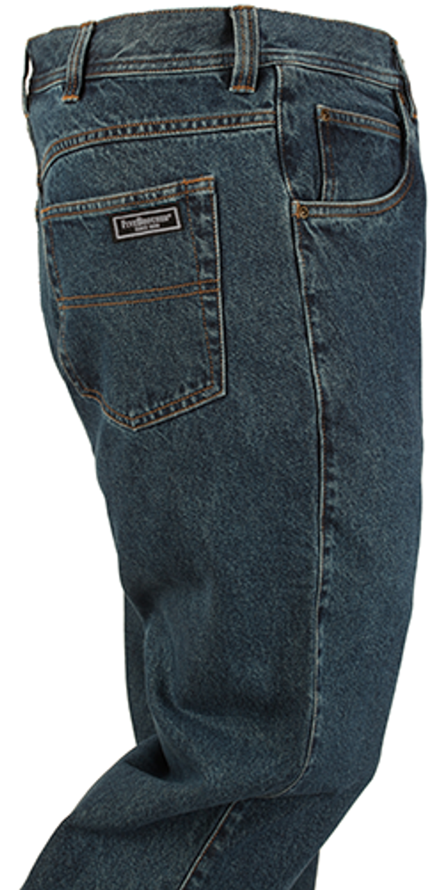 Full Blue Men's 5 Pocket Flannel Lined Jeans (46W x 32L) Light Stonewash at   Men's Clothing store