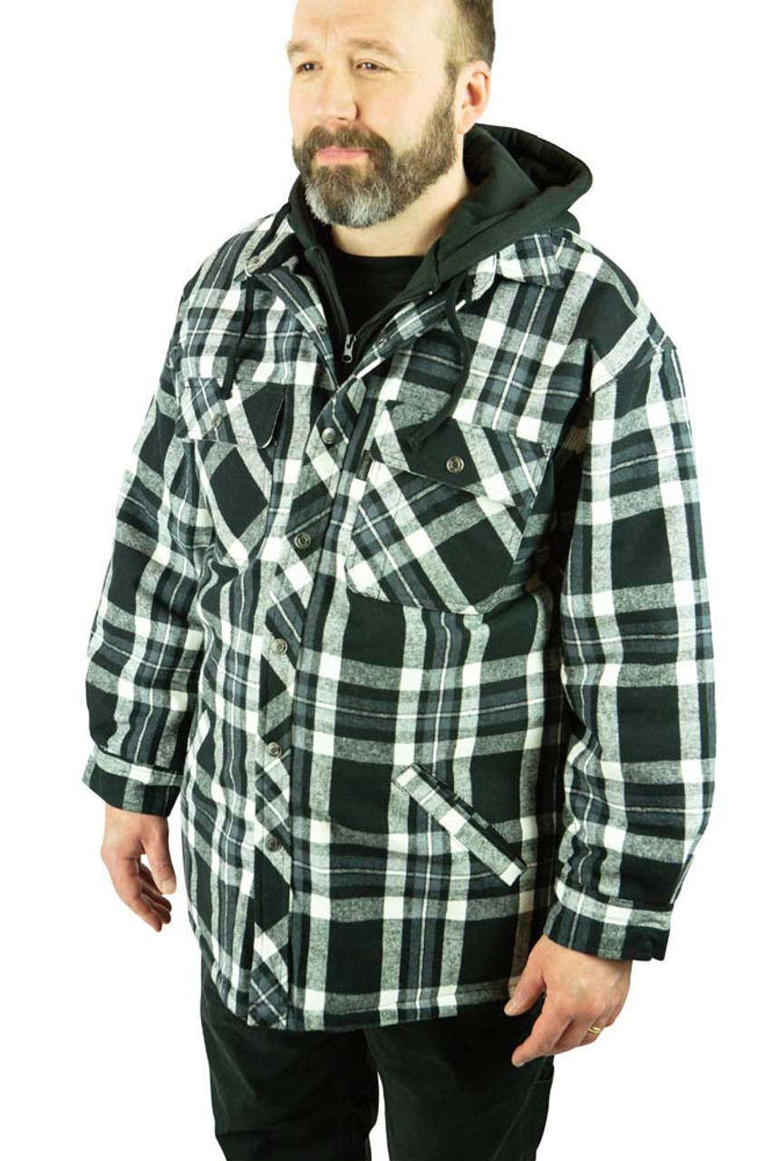 Snap Front Lined Hooded 9oz Flannel Jacket w/ Zipper Closer 2020