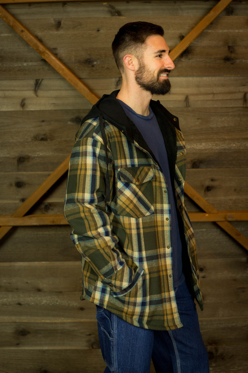 Flannel lined deals hooded sweatshirt