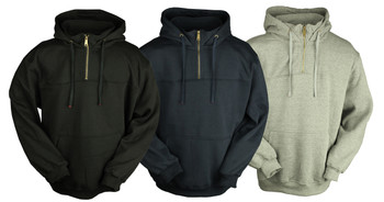 Hooded Sweat Shirt Pull Over ¼ Zip Front