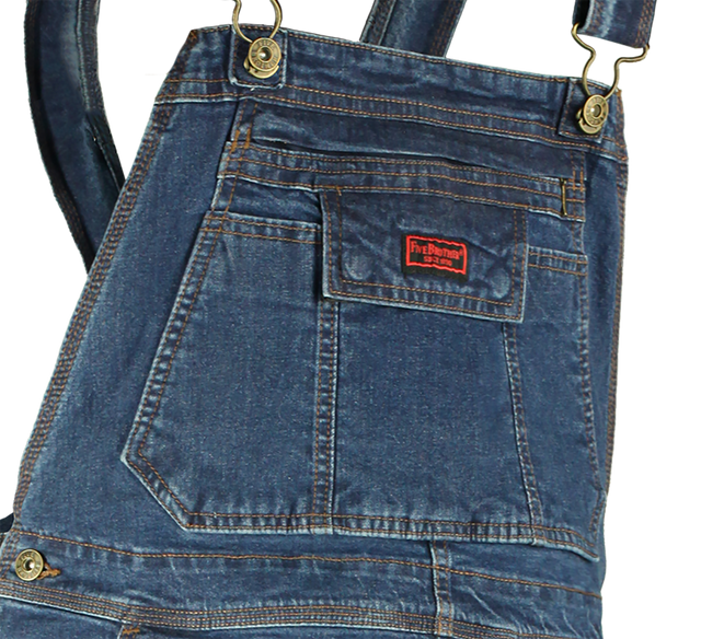 Flex Denim Bib Overalls Rinsed