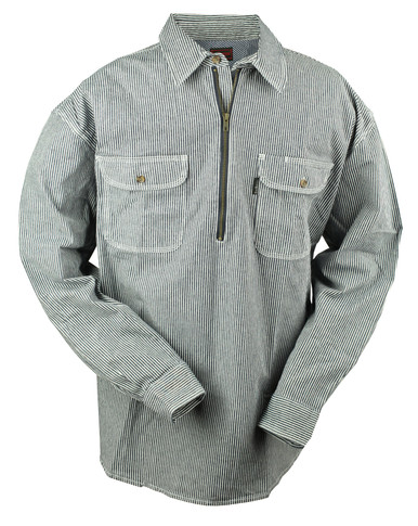 Hickory Stripe Flex 1/2 Zip Logger Shirt