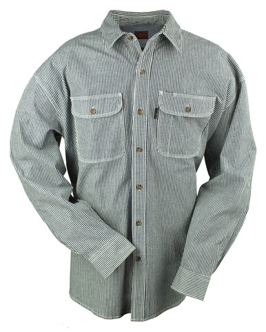 Hickory Stripe Flex Logger Button Shirt