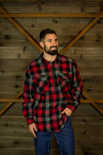 90s FIVE BROTHER flannel shirt GRN× BLK Vintage 90s Five Brother Flannel Shirt Men L Red Black Plaid