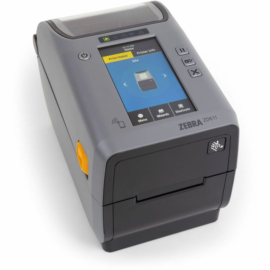 Zebra ZD611 Single Sided Desktop, Retail, Hospitality, Healthcare, Government Thermal Transfer Printer - Color - Label/Receipt Print - Fast Ethernet - USB - USB Host - Bluetooth - IEEE 802.11ac Wireless LAN - Near Field Communication (NFC) - RFID ...