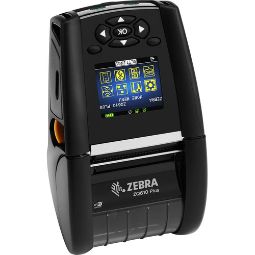 Zebra ZQ610 Plus Desktop, Industrial, Mobile Direct Thermal Printer - Monochrome - Label/Receipt Print - Bluetooth - Wireless LAN - Near Field Communication (NFC) ZQ61-AUWB004-00