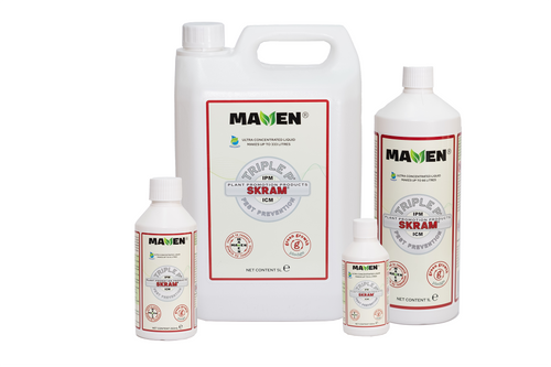 MAVEN SKRAM Plant Antifeedant Pest Controller Range 100ml, 250ml, 1 litre and 5 litres MAVEN SKRAM Plant Antifeedant Pest Controller Range 100ml, 250ml, 1 litre and 5 litres