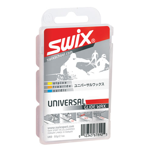Bio-Degradable Swix Ski Snowboard Wax Universal 60 grams - (U60)