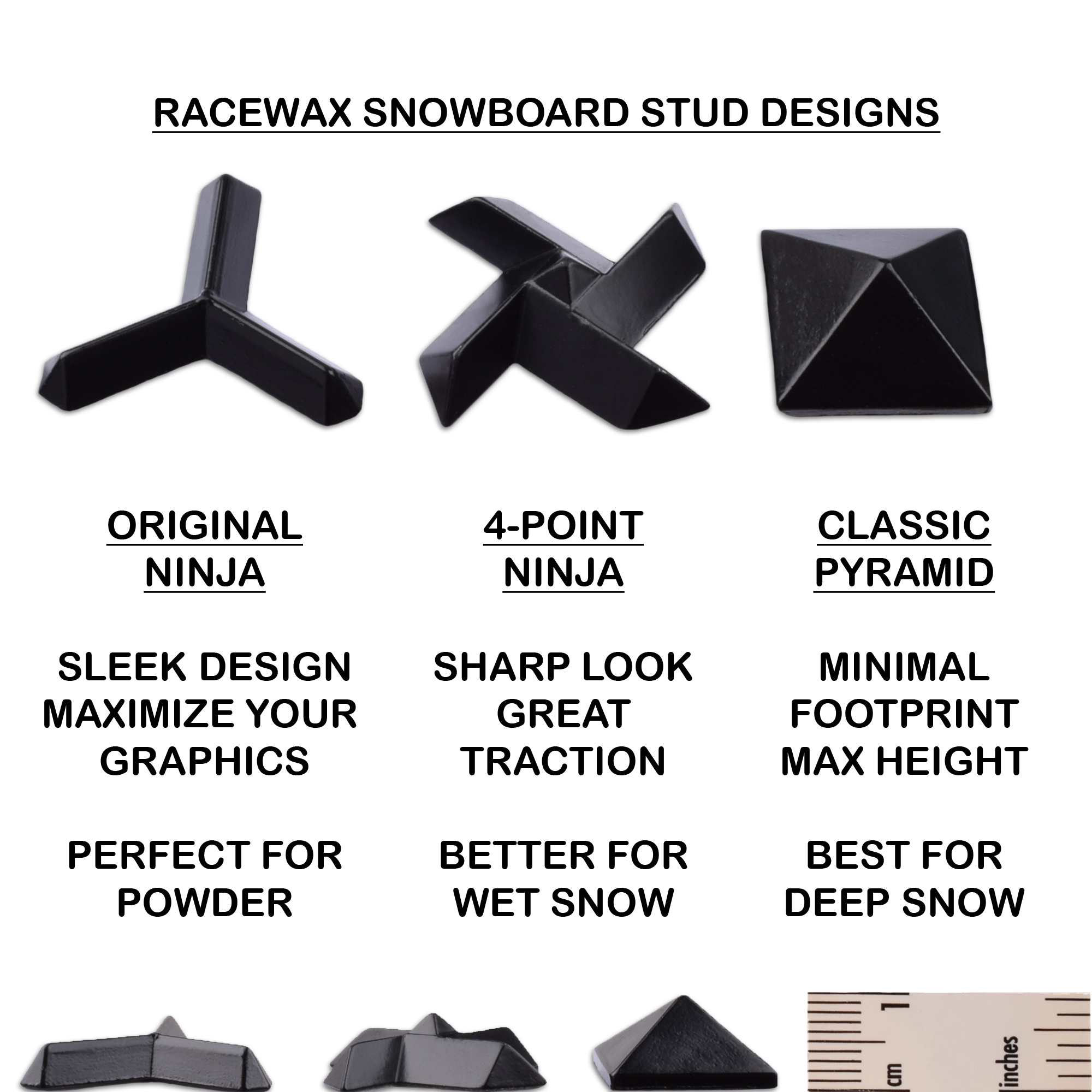 RaceWax Set of Ten Metal Ninja Studs Snowboard Stomp Pad 10 Blue - (PC-1014)