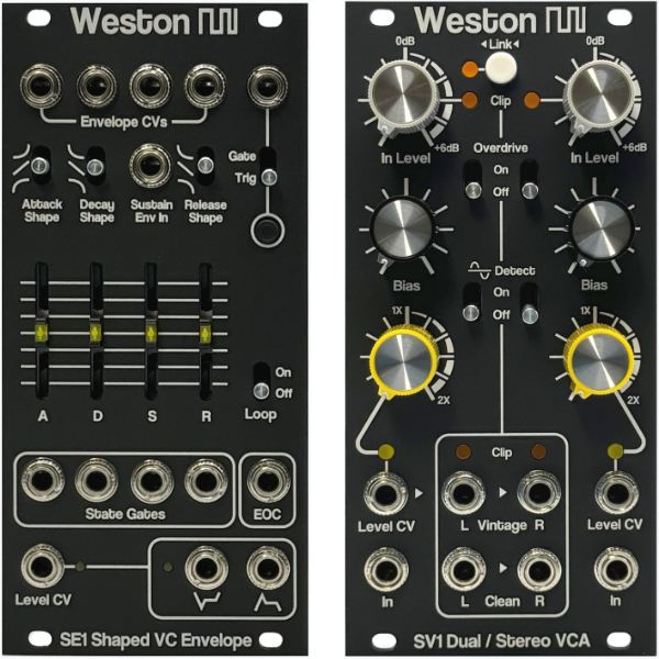 Se1 Rack Module SE1 Shaped VC Envelope, SV1 Dual/Stereo VCA - Weston Precision Audio ...
