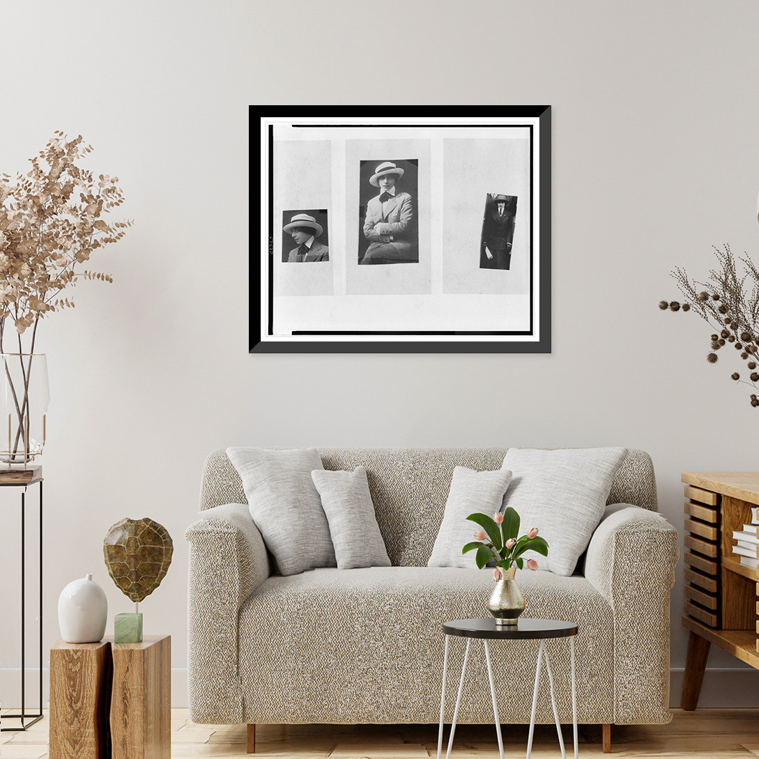 Historic Framed Print, [Solita Solano, three portraits, three-quarter  length and head-and-shoulders, facing front],